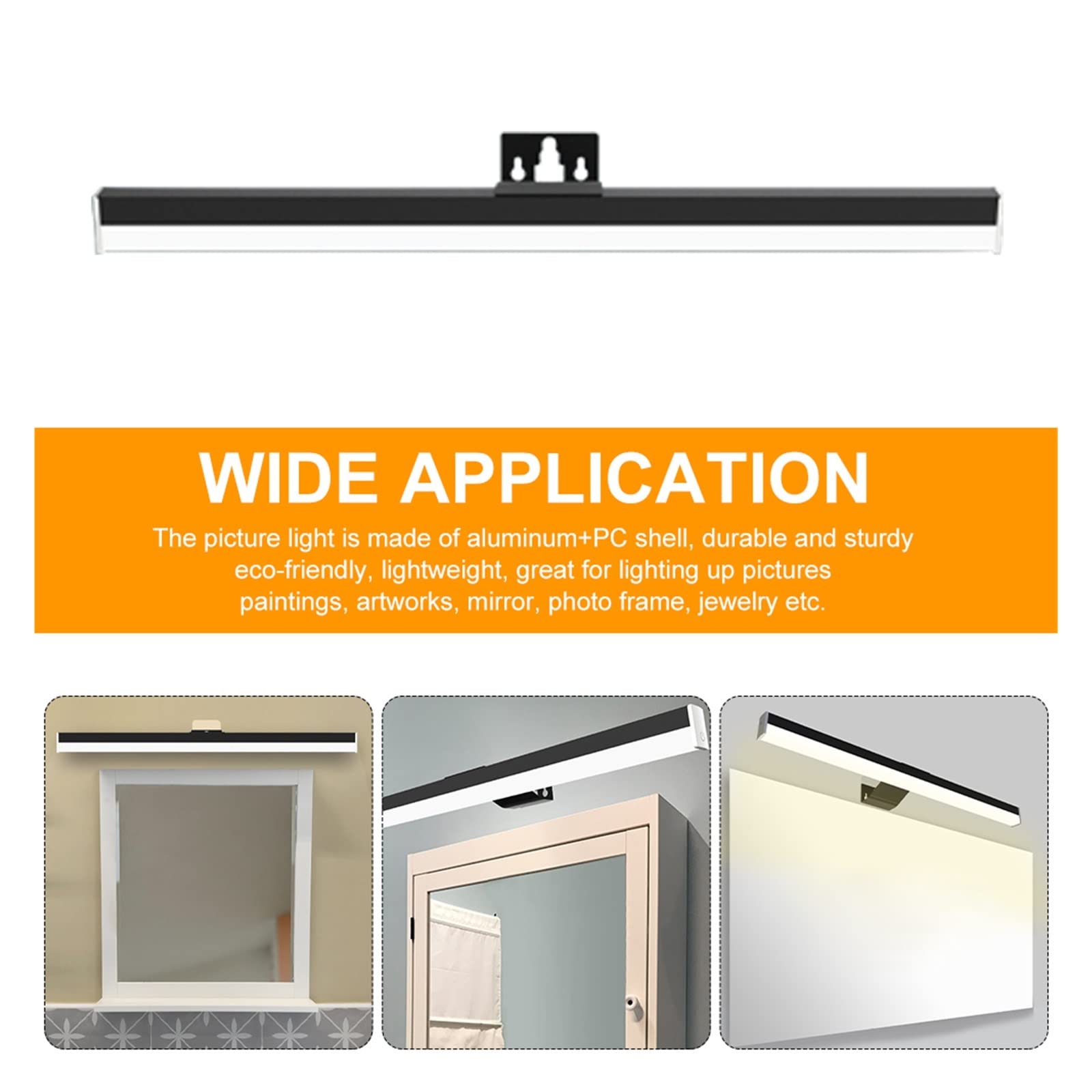 Luz Led Para Cuadros, 1 pieza de luz de imagen Led con Control remoto, pantalla de galería ajustable de 10 niveles, retrato artístico, pintura, lámpara de pared, recargable por Usb Para IluminacióN Co