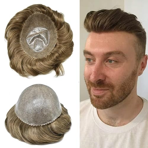 Toupee Hair Piece For Men 100% Real Human Hair System Natural Looking Hairpieces For Men Hair Units Protesis Capilar Para Hombre 8''X10'' #610#6