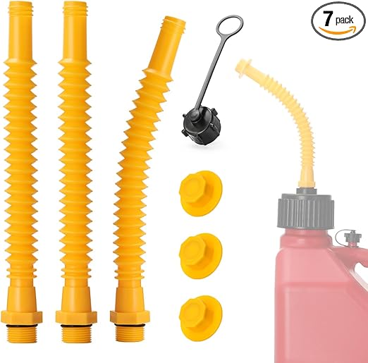 Magicfour Fuel Jug Hose for VP Racing Fuel Jug with Spout Cap, 3 pcs Leak Proof Gas Can Spout Replacement W/Leak Proof Vent Cap Kit, 3/5/5.5 Gallon Gas Can, Fuel Gas Tank Nozzle Quick Fill Bendable