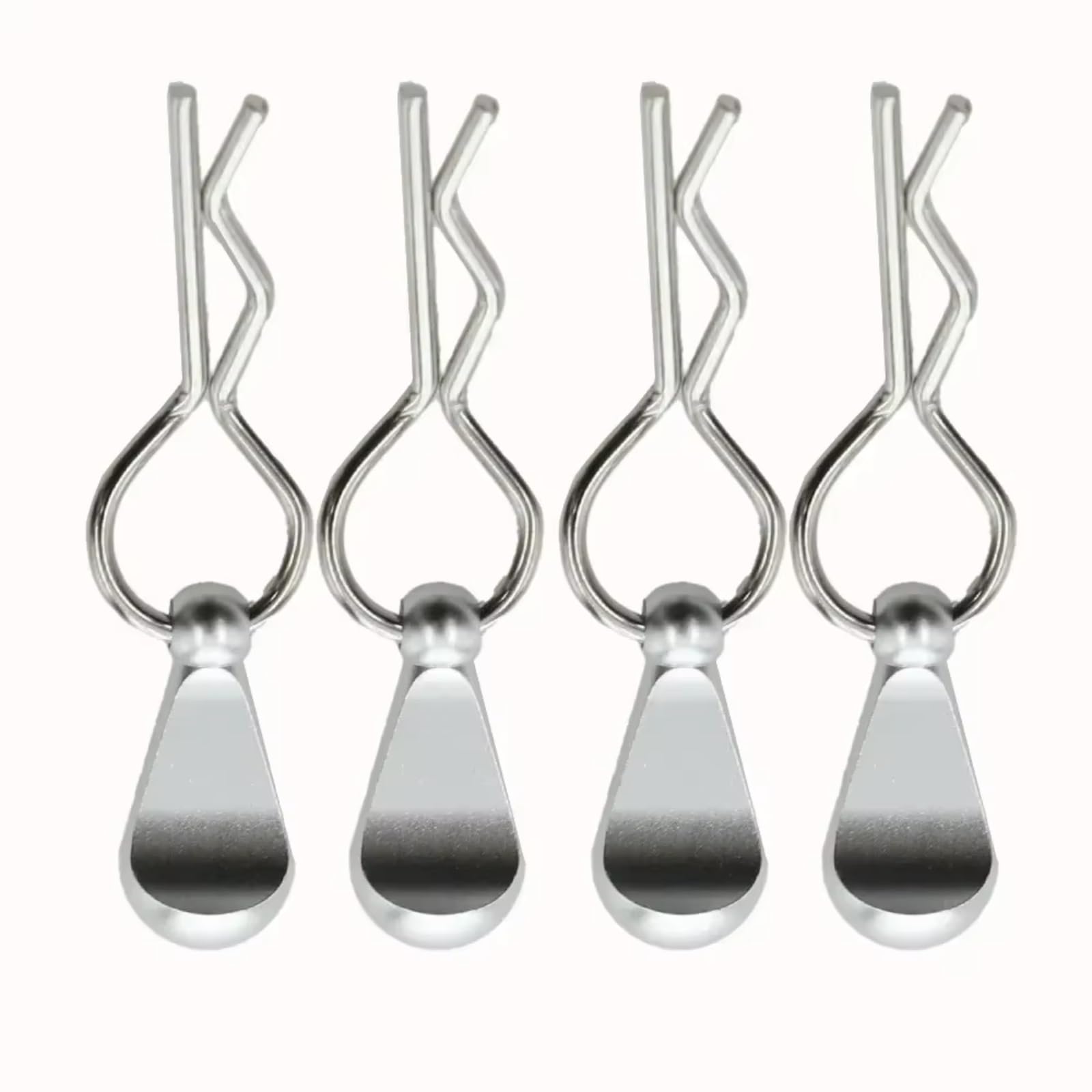 RC Car Accessories for 1/5 1/8 1/10 1/12 4pcs Body Shell Clip Pin with Fixing Bracket Aluminum Mount Set RC Model Car for Toys Spare Parts Accessories(Silver)