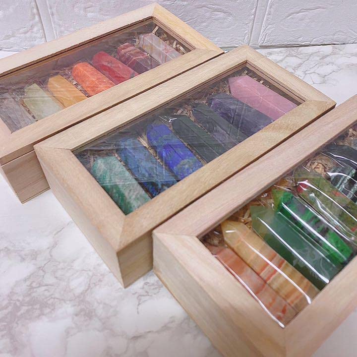 Amazon.co.jp: 天然石 六角柱 ポイント水晶22本 パワーストーン タワー