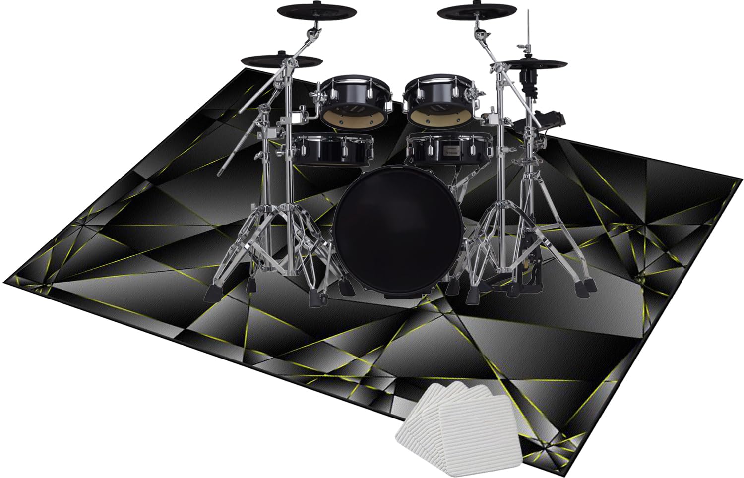 Qivstxug Drum Carpet Rug Non-Slip, Drum Rug Drum Mat, Soundproof Mat, Drumming Drum Rug, Professional Rectangle Electronic Jazz Drum Kit For Bass Drum Snare Musical Instrument Mat 140 x 100 cm