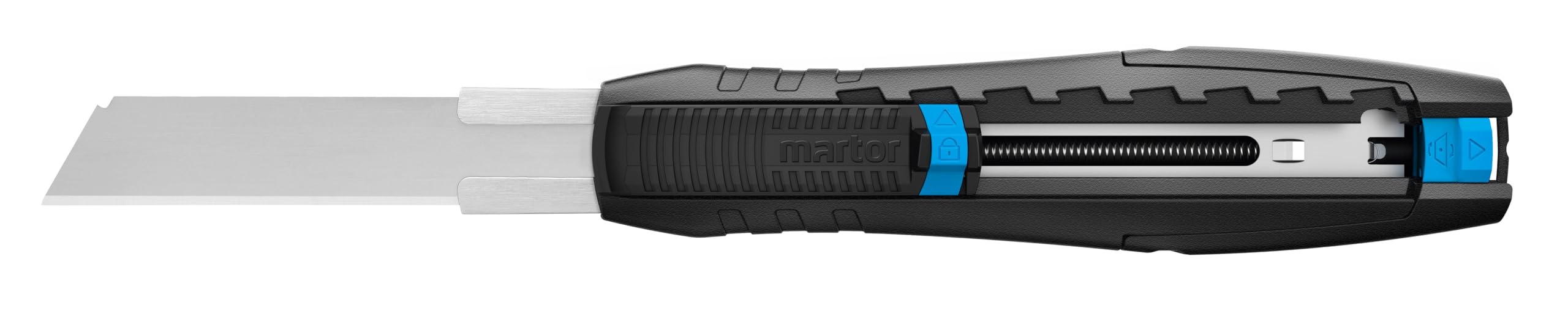 MARTOR Safety knives with blade retraction & lock, SECUBASE 383, Professional cutter, long blade, For right and left handers, production