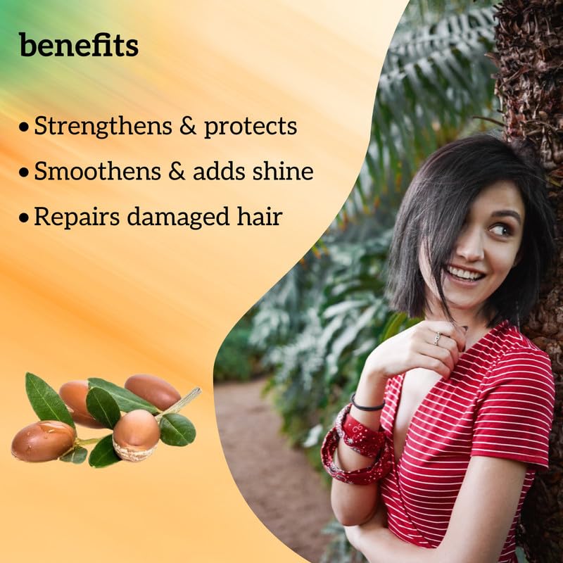 Image of inatur Argan Shampoo For Dry & Frizzy Hair | Promotes Growth & Control Hair Fall | Sulfate-Free Nourishing Hair Cleanser | With Brahmi, Lavender & Rosemary | Color-Safe for Men & Women | 250ml