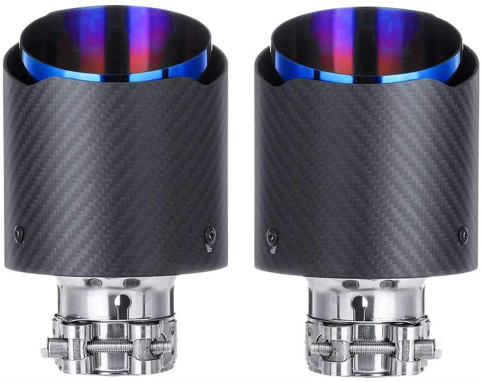 Tubo Escape Trasero Para VW Para Benz COCHE TAILPIPE 2PCS 54mm ~ 101mm Universal Coche Fibra Carbono Tubería Escape Trasero Muffler Tip Persejos Gloss(Matt)
