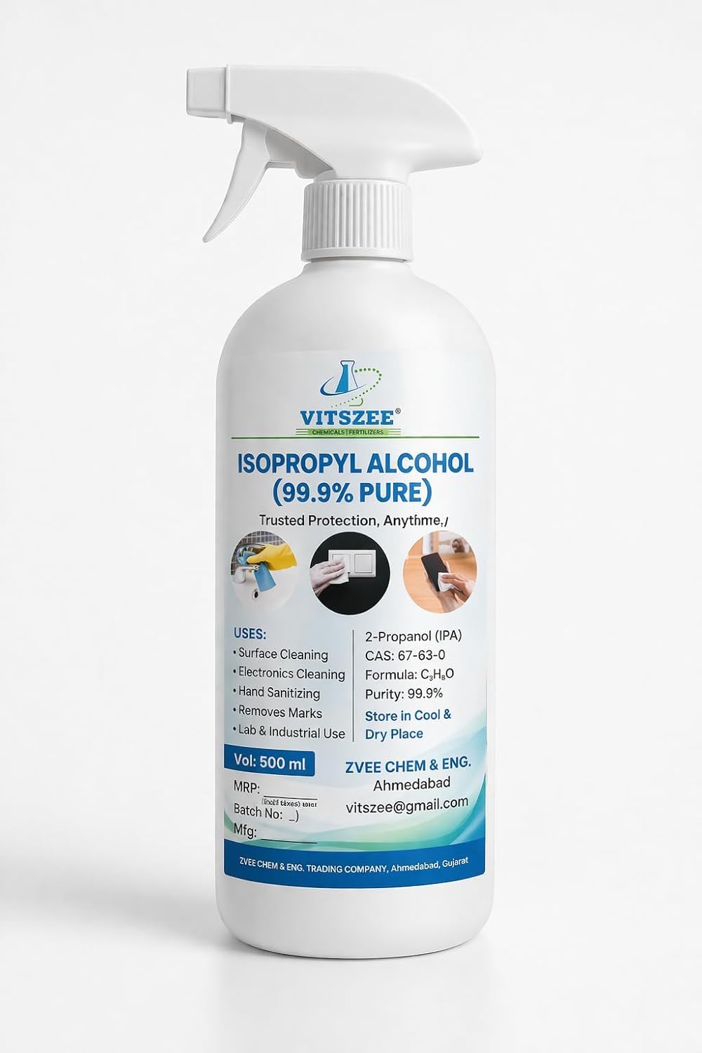 VITSZEE Iso Propyl Alcohol 500ml | Rubbing Alcohol 500ml | Multipurpose cleaner-picture-14
