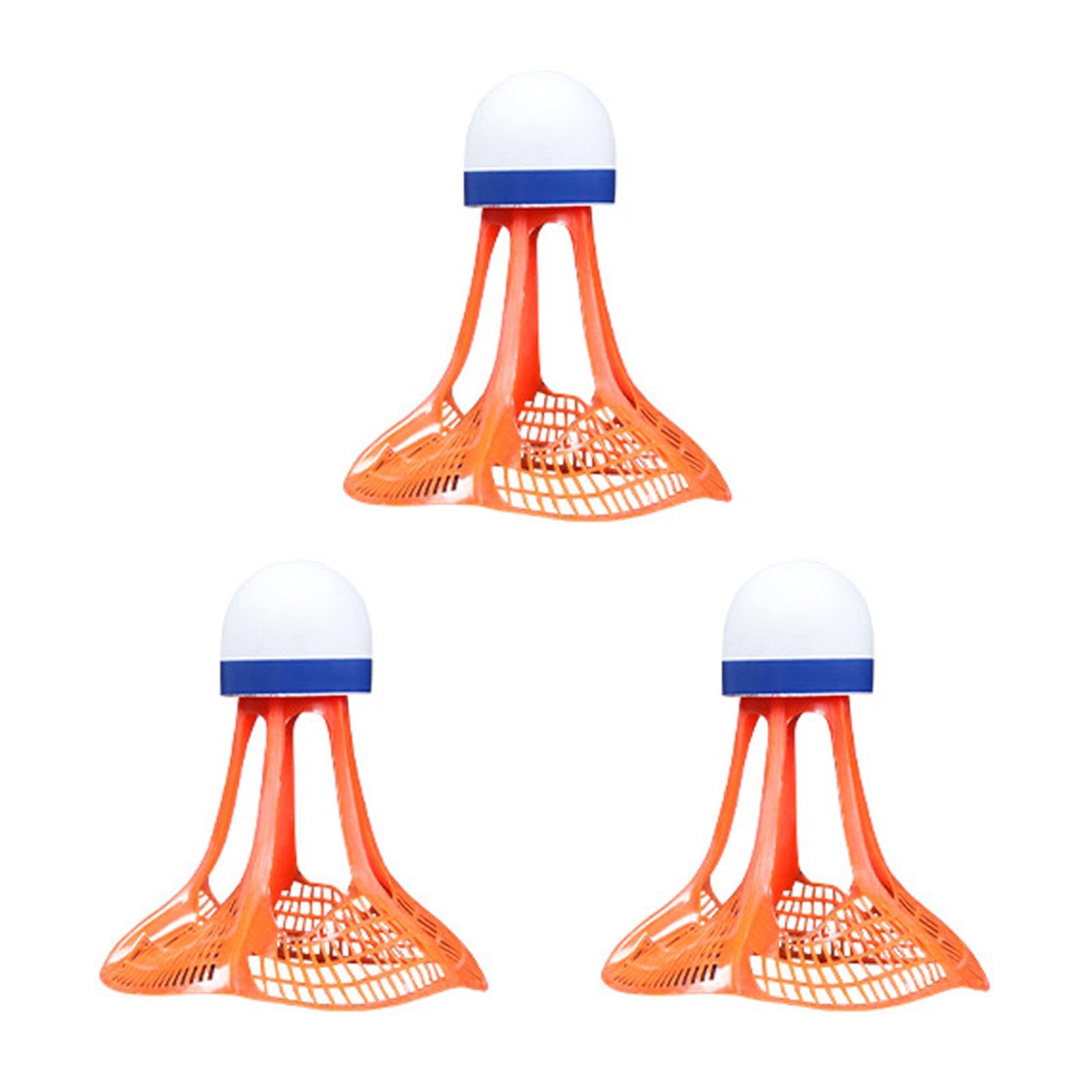 Amagogo 3Pcs Windproof Badminton Badminton Balls Wind Resistant Outdoors Flexible Sports Training Badminton Shuttlecocks for Beaches, Orange