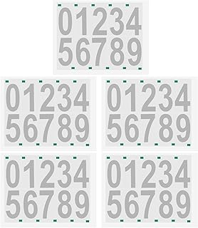 HEMOTON Sticker Labels 5 Sheets Vinyl Numbers Stickers Trashcan Number Background Number Stickers for Mailbox Signs Window Sticker Paper Matte
