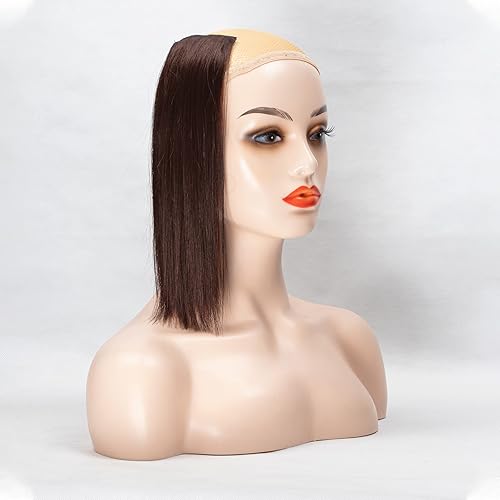 Miniatura 5 de Isheeny Extensiones de cabello corto con clip en cabello humano invisible de 8 pulgadas, añade volumen, extensiones de cabello corto sedoso y lacio,