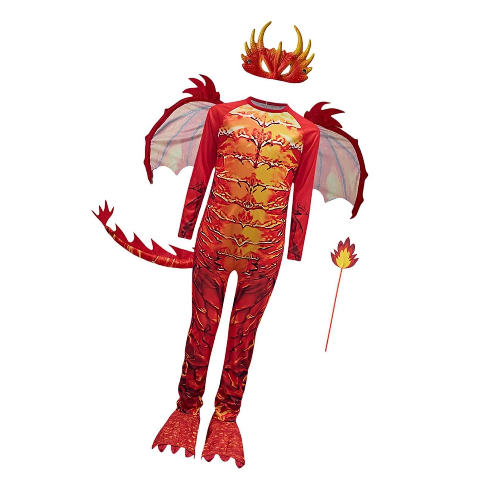 Cexiakong Costume de dragon Kostiim - Ailes de dragon - Masque d'Halloween - Costume de dragon - Pour homme et femme - Pour fête d'Halloween