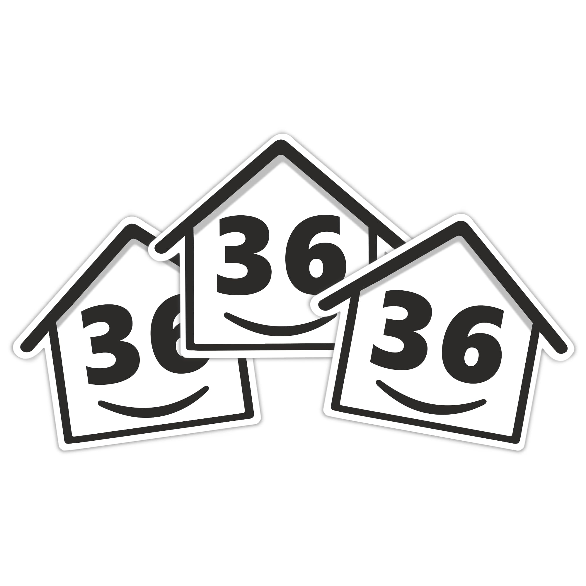 3 x Bin Numbers for Wheelie Bins, 1-99, 15cm ‘Happy House’ Design Dustbin Stickers, Easy Application Stick On Number Stickers - Weatherproof Self Adhesive Vinyl, Black (21) — view 54