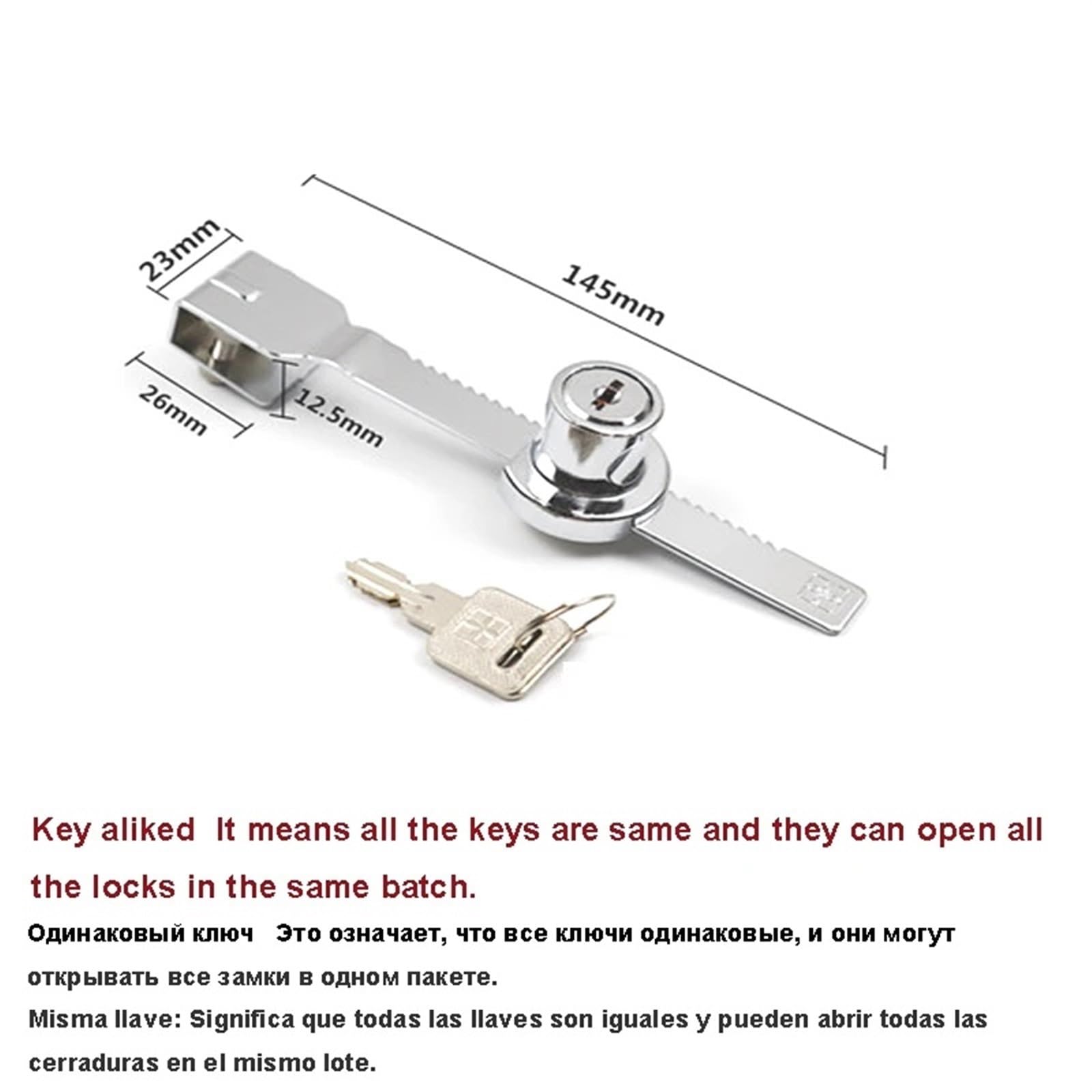 Sliding Glass Door Lock Window Glass Cabinet Latch 2 Keys MMS567 1Pcs(JL Keyed Alike)
