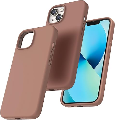 TOCOL Funda 5 en 1 para iPhone 13, con 2 protectores de pantalla + 2 protectores de lente de cámara, funda delgada de silicona para iPhone 13 de 6.1