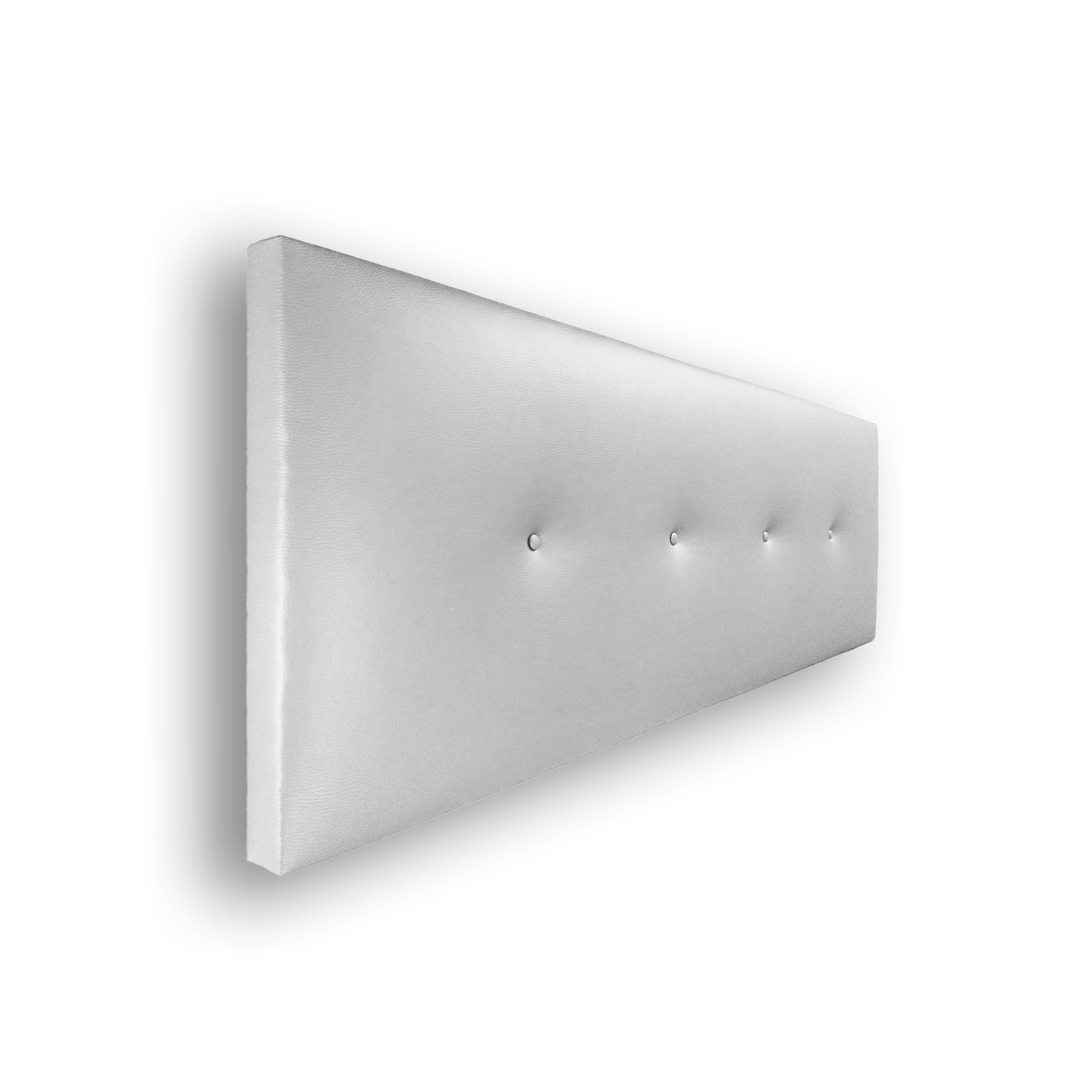 Silcar Home – testiera con rivestimento in ecopelle e fila di bottoni, modello Silvi (bianco, 145 cm) – testiera soffice – testiera imbottita – testiera originale