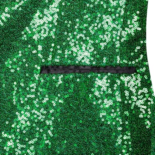 Image of Barry.Wang Mens Sequins Blazer Sparkle Dress Suit Jacket Cocktails Shiny Metallic Disco Dance Party Tuxedo Homecoming