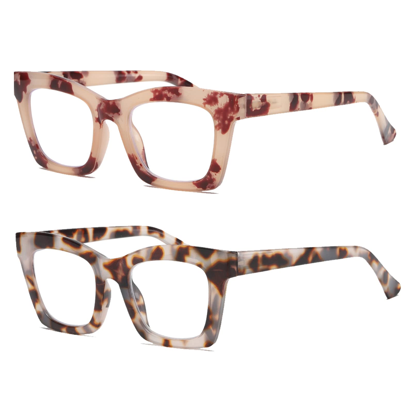 Hubeye 2 Pacco Occhiali Anti Luce Blu da Donna Rettangolari Retrò alla moda Occhiali per computer con la Custodia in tessuto