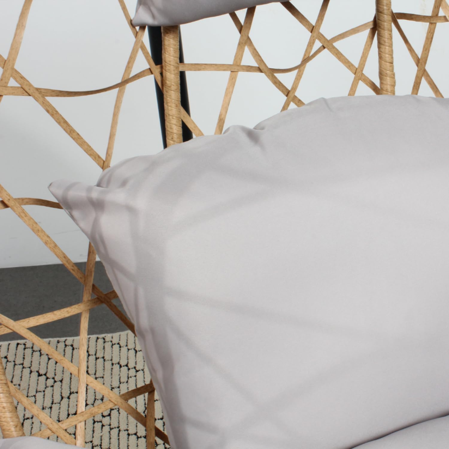CONCEPT USINE | Fauteuil Suspendu avec Support en Résine Tressée | Design CUZCO Rotin Naturel | Structure Acier Robuste | Coussins Déperlants & Amovibles | Balançoire 1 Place | Intérieur & Extérieur
