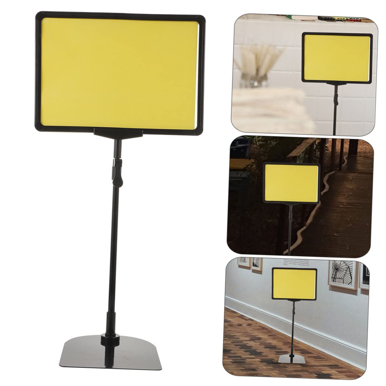 NOLITOY Porta Etichette Prezzo in Acciaio Inossidabile e Plastica Giallo 2 Pezzi Supporto Leggero Clip Design per Cartellini Prezzi in Negozio e Frutteria