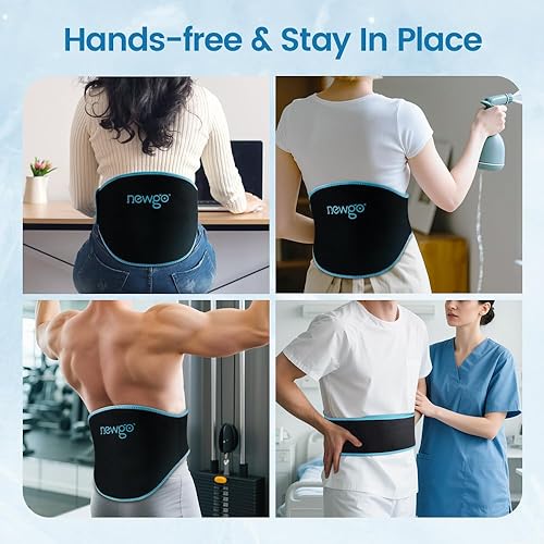 Miniatura 7 de NEWGO Paquete de 2 bolsas de hielo para aliviar el dolor de espalda, paquete de 2 bolsas de hielo para terapia de frío y calor para la parte
