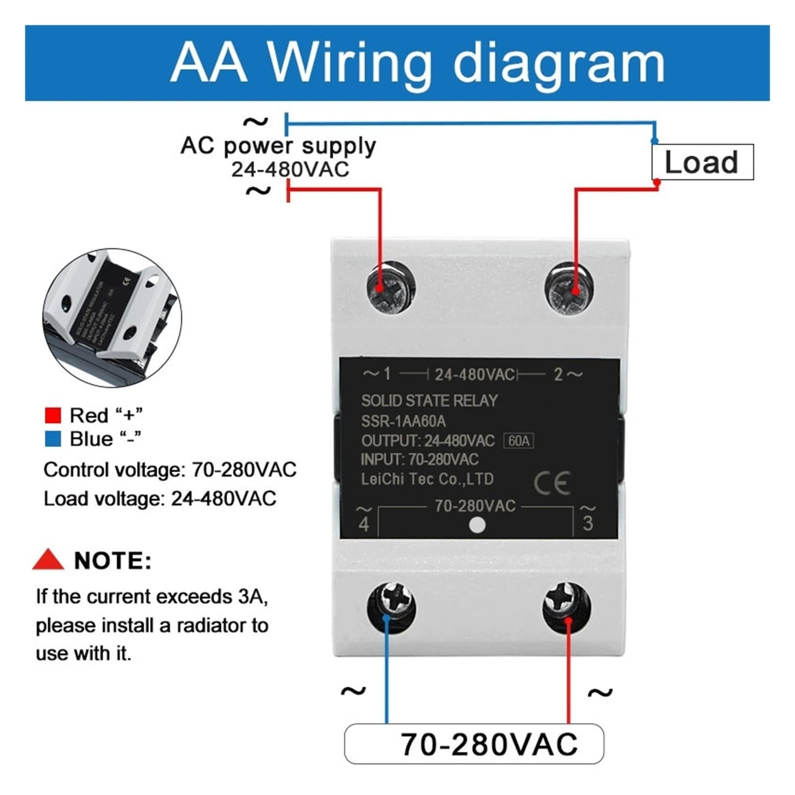 Przekaźnik półprzewodnikowy SSR Solid State Relais DC ZU AC AC do AC DC do DC Jednofazowy przekaźnik sterujący 10A 25A 40A 60A 80A 100A 120A 200A 240A (AC-AC, 120A)