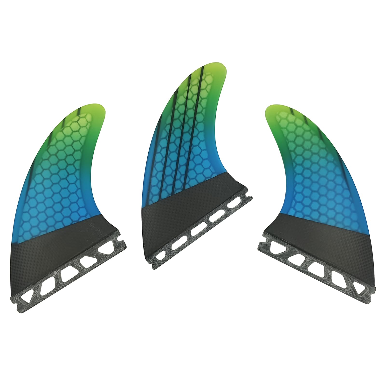 UP SURF Surfboard Tri Fin Double Tabs 2 Fins Carbon M/L Size Thruster Set