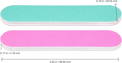 Miniatura 2 de PANA - Mini lima de uñas de doble cara para manicura, pedicura, uñas naturales y acrílicas, rosaverde azulado (grano 100100)