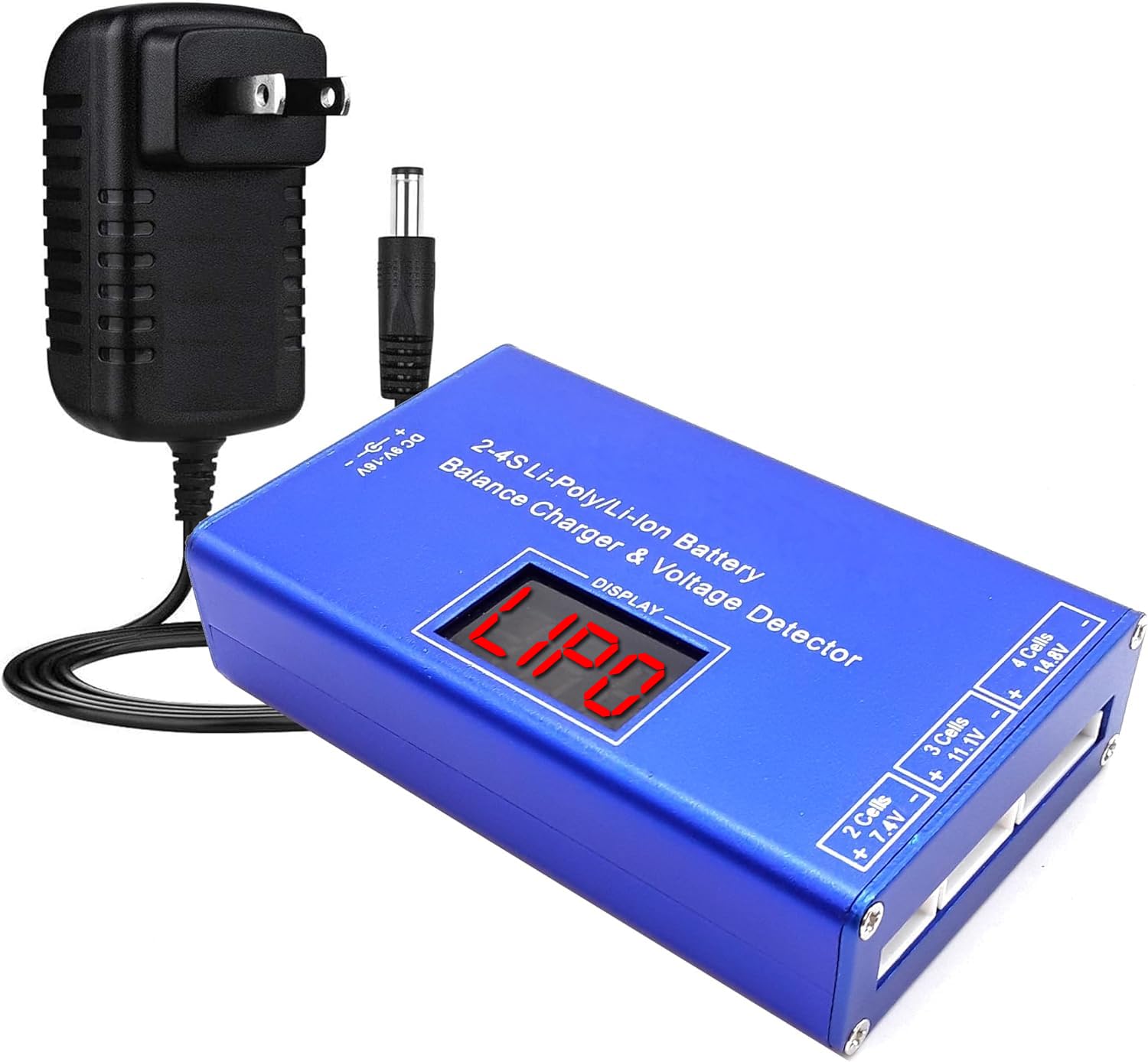 Airsoft Battery Charger LiPo Balance Charger for Lipo/Li-Ion Battery with Wireless Voltage Meter, Overcharge Protection Fast Charging and Safety Cut Off for 7.4V 11.1V 14.8V Airsoft RC Lithium Battery