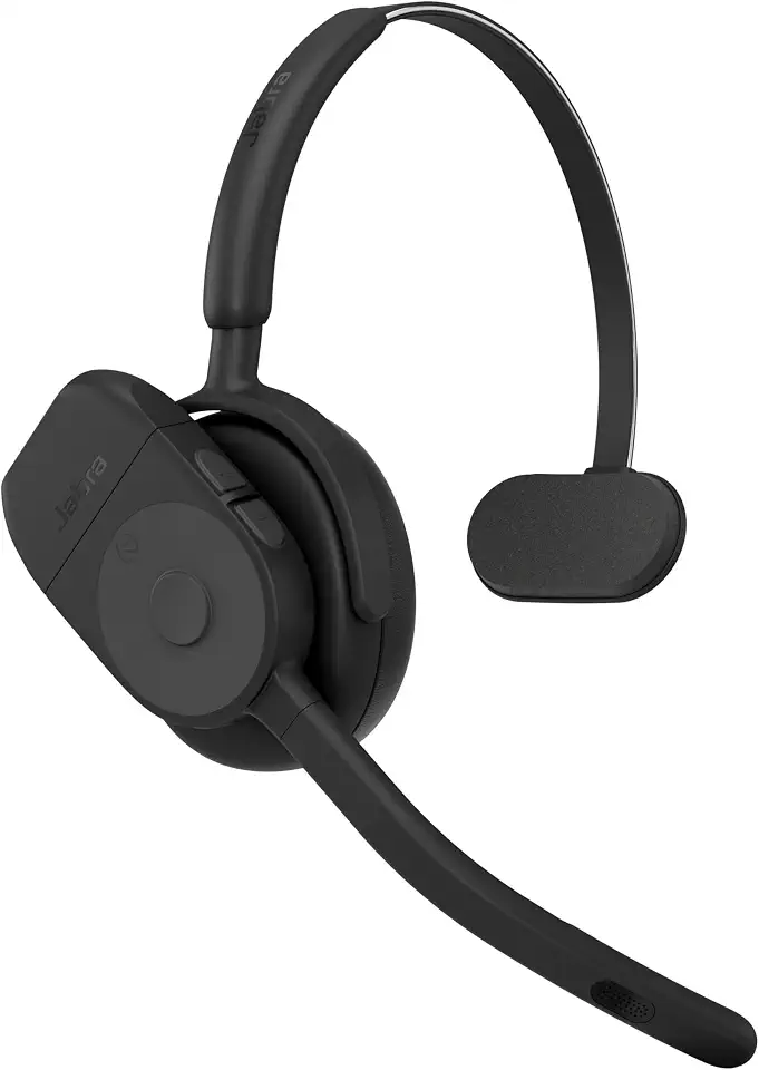 Jabra Perform 75 - Wireless Headset with Microphone - Bluetooth 5.3-99% Noise Cancelling - 100m Range - 50hrs Push 2 Talk - IP65 - Teams + Zebra PTT + Zoom - Hot Swappable Batt - Retail - Warehouse