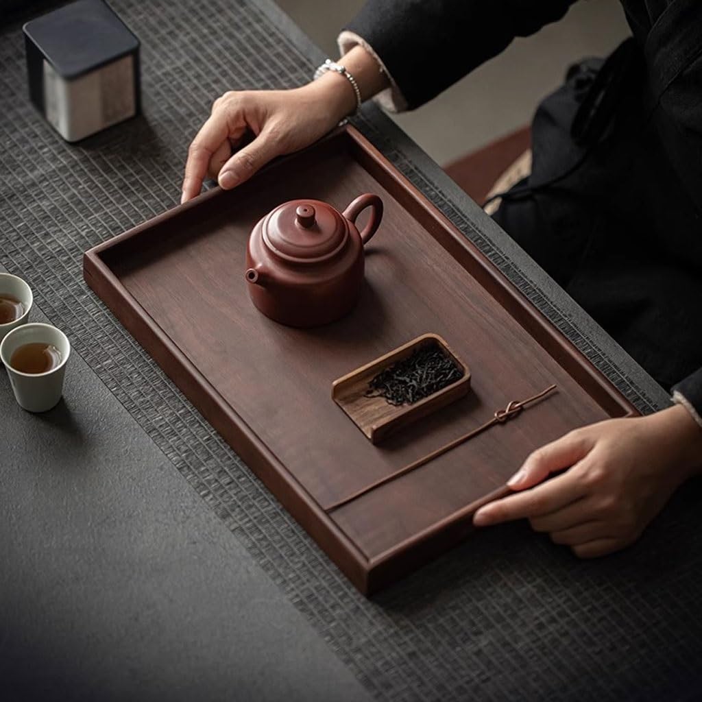 Plateau décoratif japonais en noyer pour la maison, le thé, le restaurant, le café