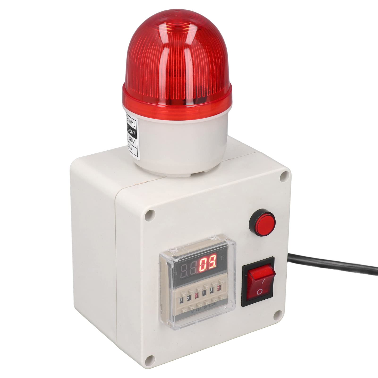 Fafeicy Sirena con Timer Ciclo di Allarme Sonoro Industriale 90-110 Decibel Regolabile con Display a 6 Cifre per la Produzione, Trasformazione Alimentare, Prodotti Chimici, Medici