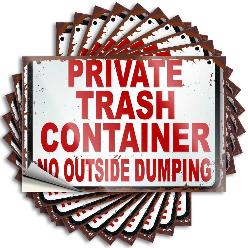Fzfn Men's Colour Decal - Half Hat Private Trash Container: No Outside Dumping Sign For Double Pool Stuff(8X12cm)