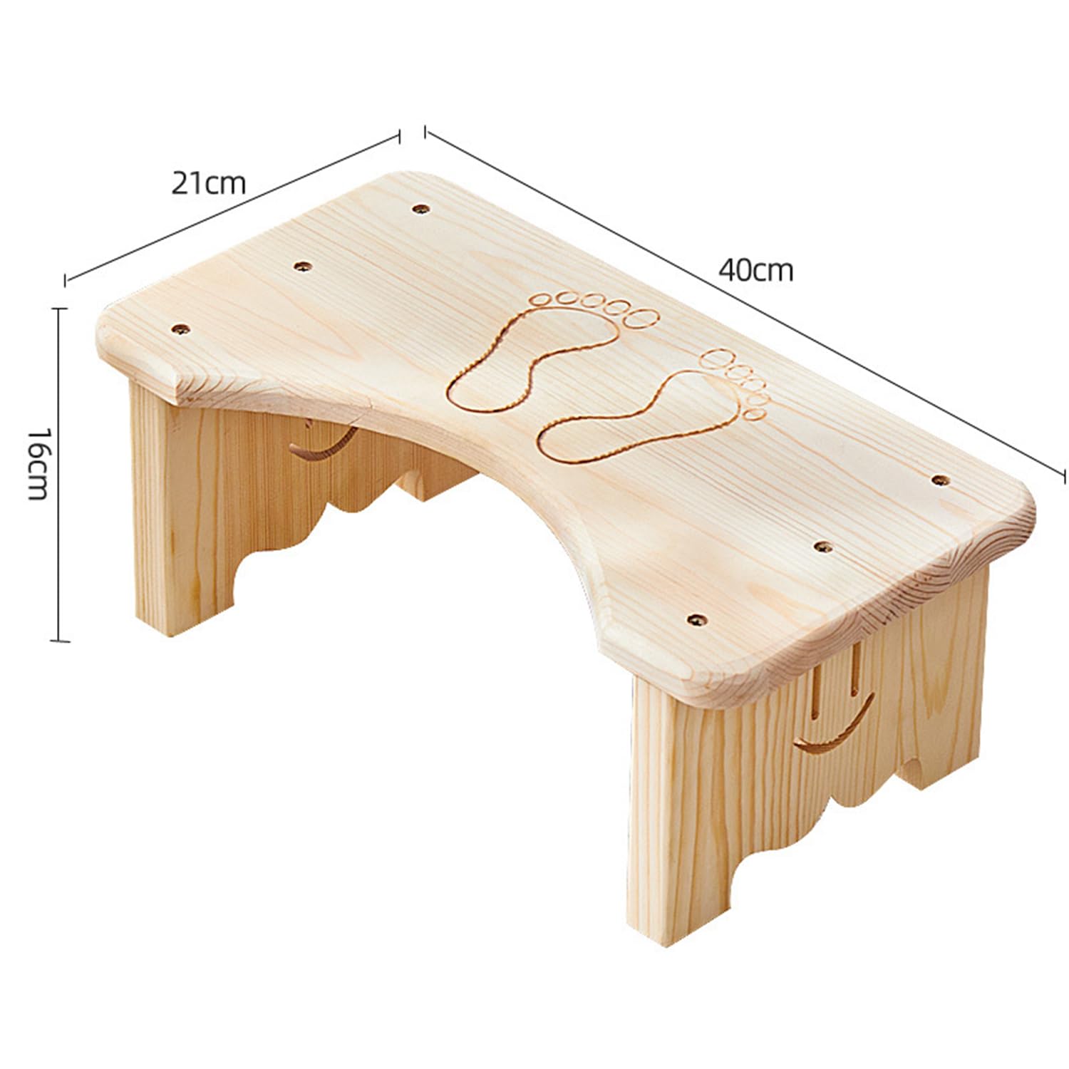 Sgabello per WC in legno per adulti, poggiapiedi antiscivolo, sgabello WC ergonomico per bagno, sgabello WC per una migliore postura