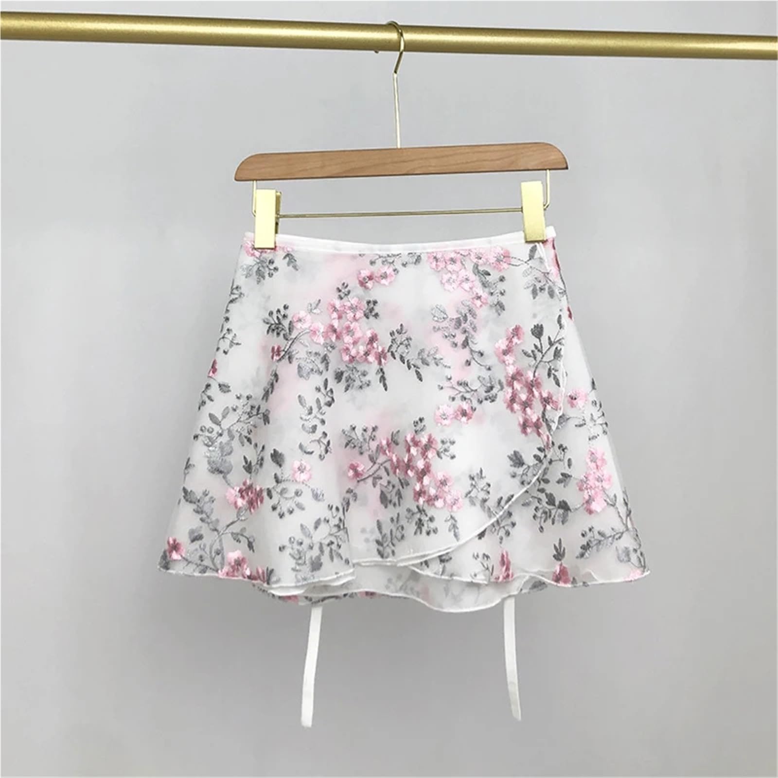 Jupe Courte de Ballet, Grande Fleur, Broderie Double Couche