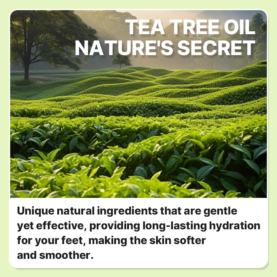 Tea Tree Oil Foot Cream 3.53 oz – Moisturizing & Nourishing Foot Lotion for Dry Cracked Feet, Softens Rough Skin, Soothes & Refreshes Tired Feet - Image 4