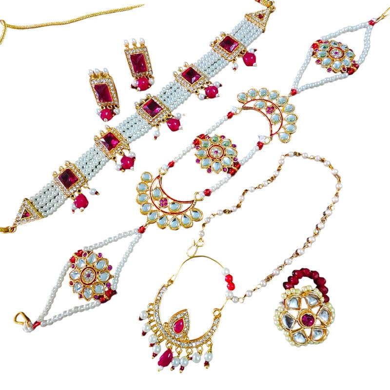 RAJASTHANI GAHANA Bridal Combo Jewelry Set For Women & Girls(Red) (B0CH3HBXFY) Amazon Price History, Amazon Price Tracker