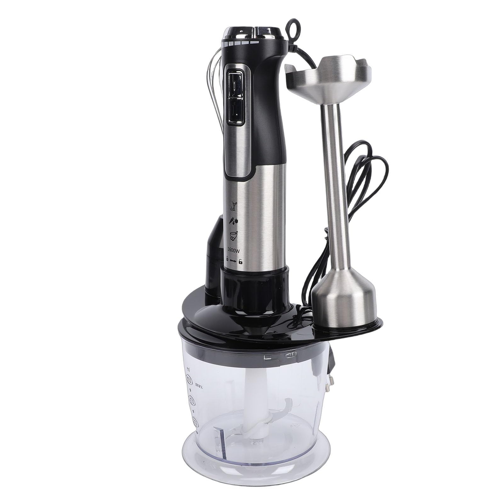 Annadue Ręczny Blender z Robotem Kuchennym, trzepaczką do Jajek, miarką, Mocnym Mikserem Ręcznym do Kuchni, Wielofunkcyjnym Mikserem Ręcznym, Ekspresem Smoothie (wtyczka UE 220-240v)
