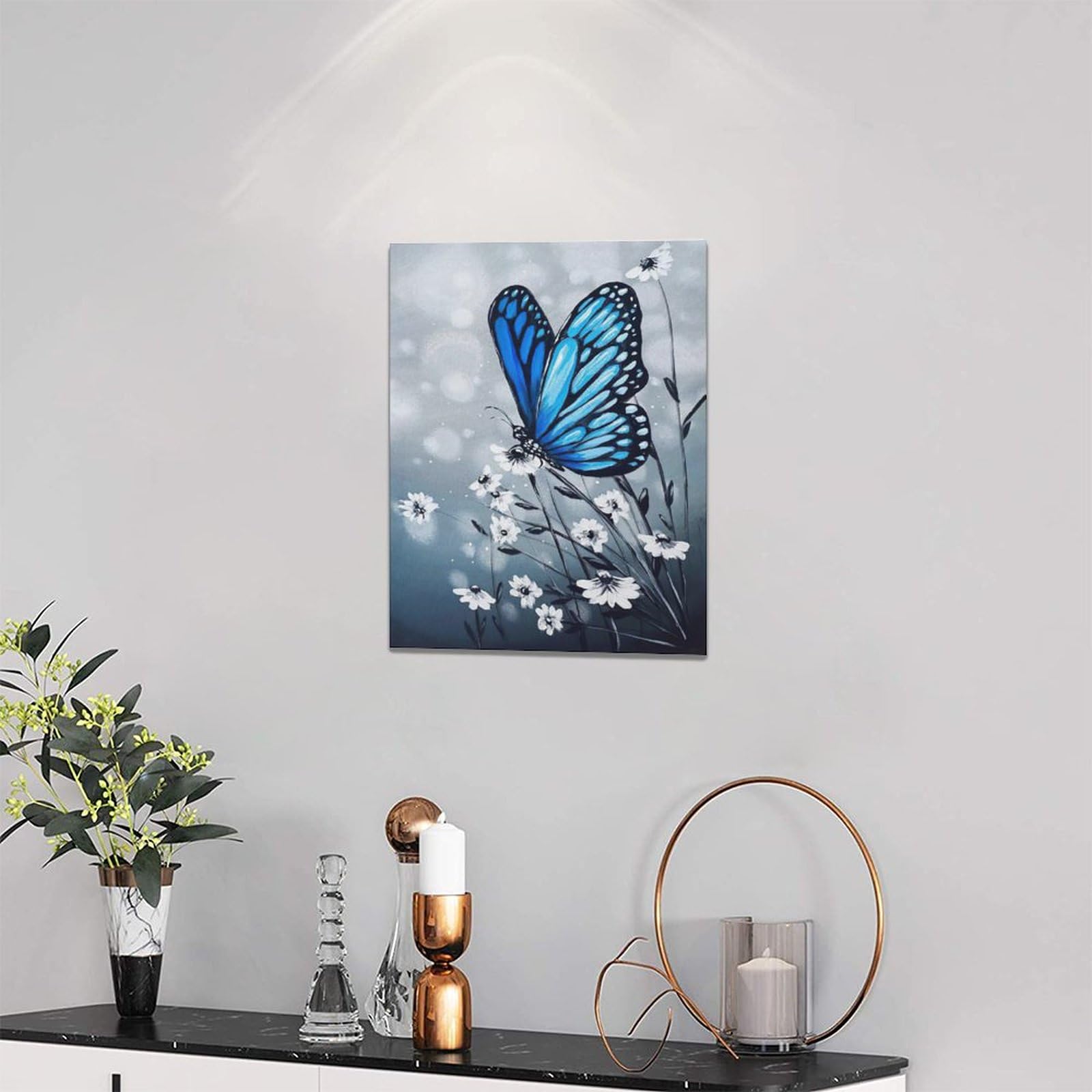 Modern Dark Floral Wallpaper Butterfly Wall Decor Mural : r/etsywallpaper