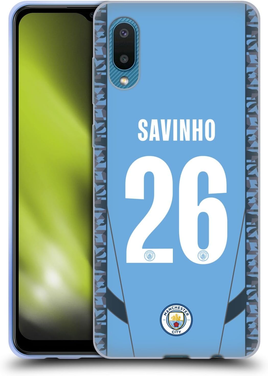 Head Case Designs Officially Licensed Manchester City Man City FC Savinho 2024/25 Players Home Kit Gel Case [Military Grade Protection] Compatible With Samsung Galaxy A02/M02 (2021)