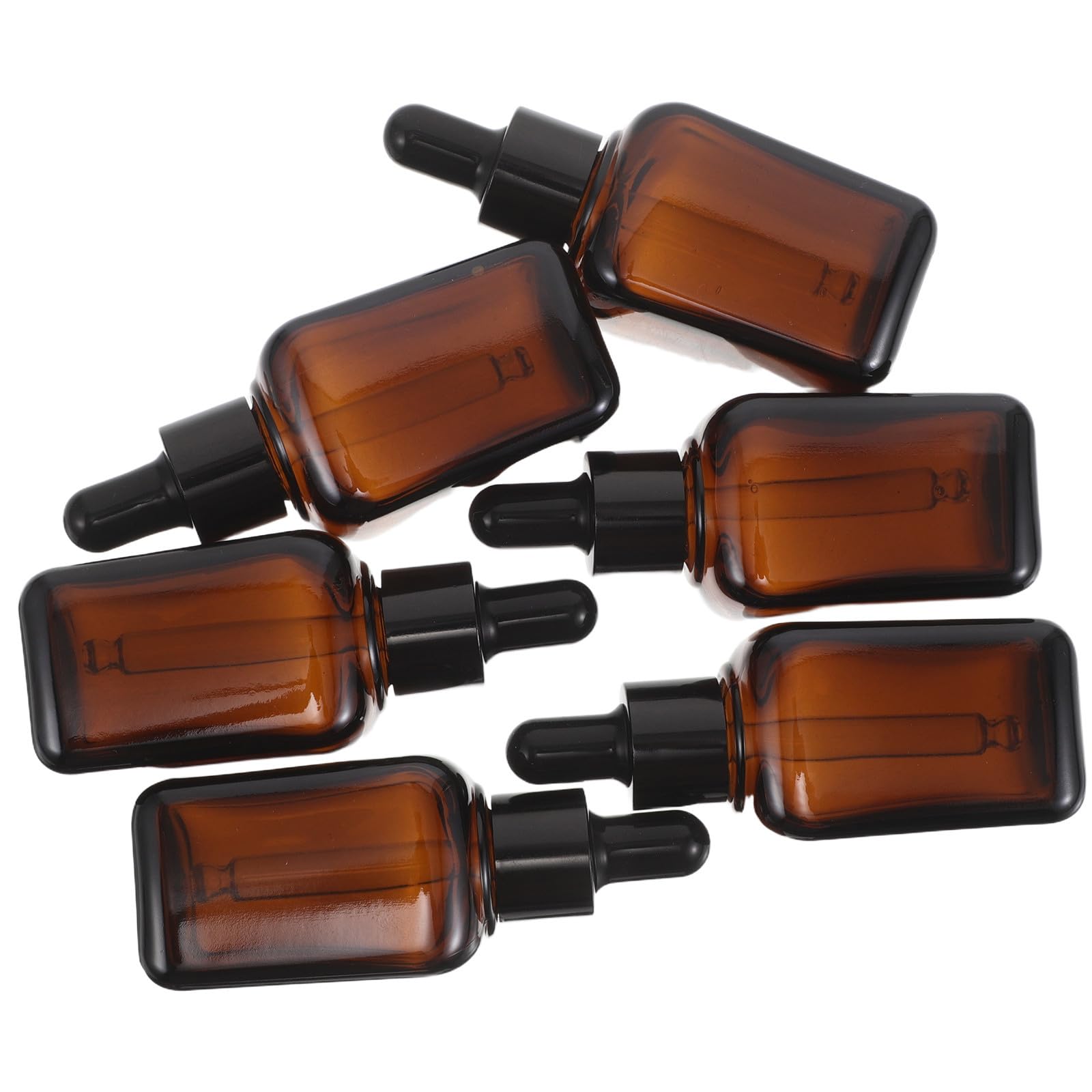 ABOOFAN 20 Stück Braune Glas Tropfflasche 30ml Quadratisch mit Feiner Pipette Lichtschützend und Wiederbefüllbar für Kosmetikflüssigkeiten und Ätherische Öle zu Hause und Reisen