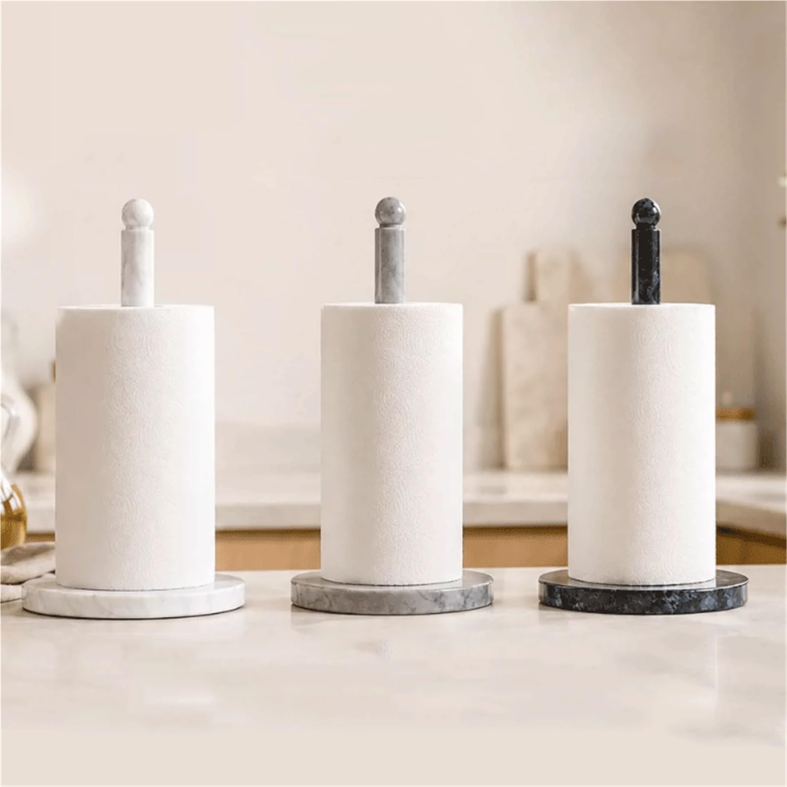 Organizzatore Porta carta igienica in marmo da cucina for la casa(Nero)