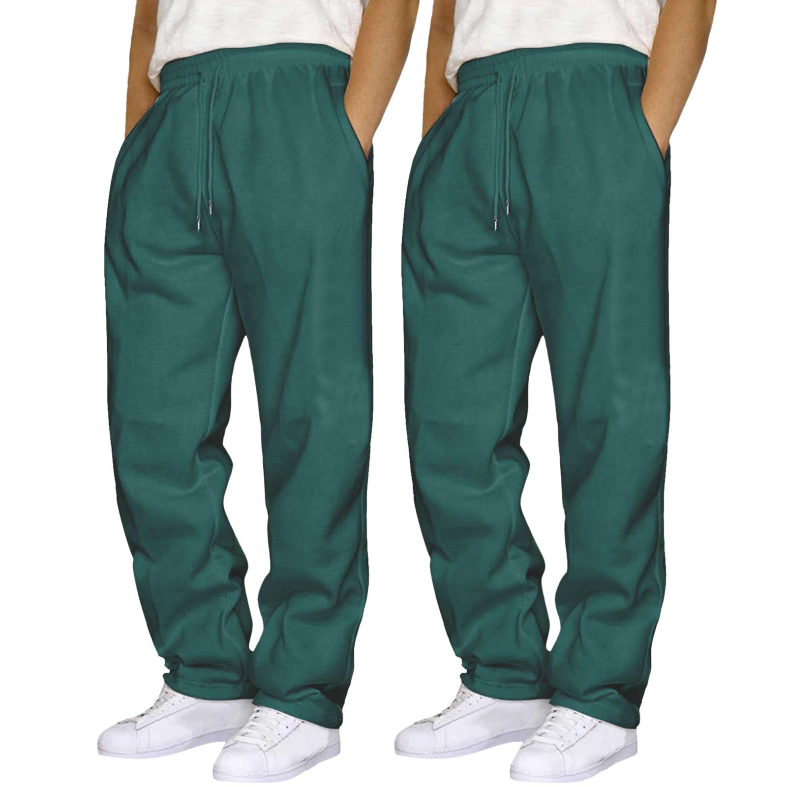 Genérico 2 Pack Pantaloni Sportivi da Uomo con Tasche, Pantaloni da Allenamento da Palestra per Corsa e Jogging Pantalone da Palestra Sportivi Tuta Uomo Running