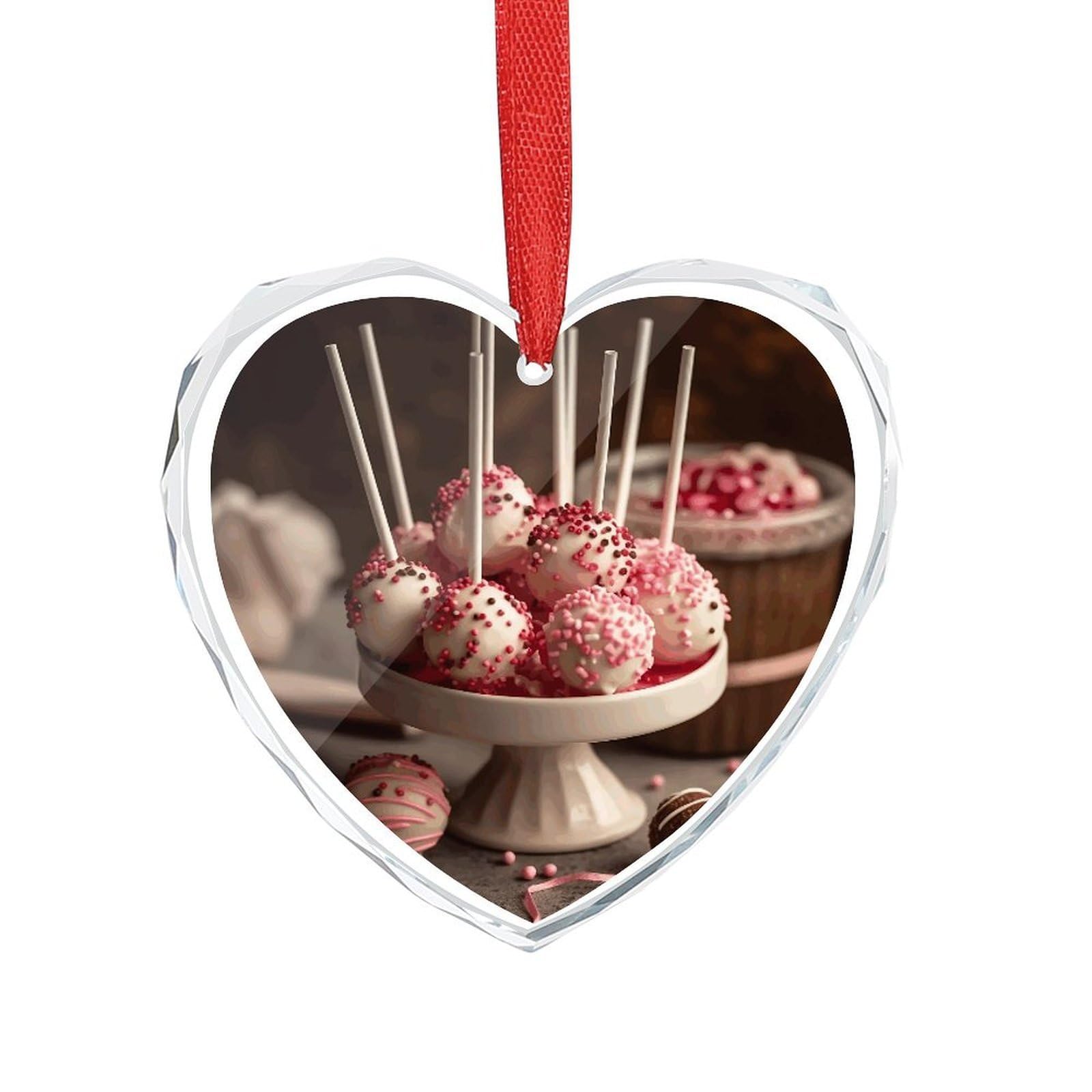 Wsoihfec Style Stack Of Cake Pops Engagement Gifts For Couples, Glass Ornaments Just Married Bridal Shower Decor, Heart Keepsake Decor For Bride & Groom