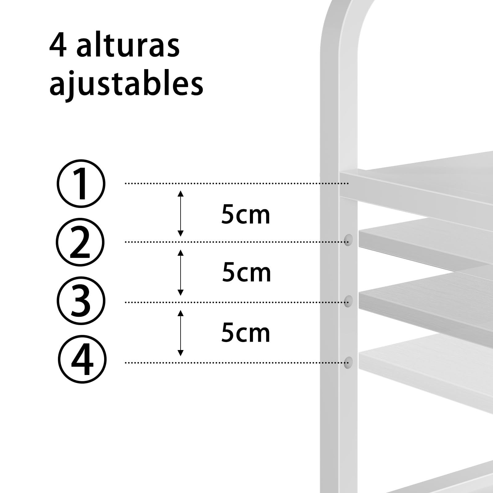 Mesa para Impresora con Enchufe y USB C, 3 Estantes Ajustables, Ruedas con Frenos para Impresora 3D, Láser, Multifuncional - Blanco