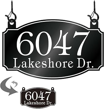 Mailbox Number Sign Plaque Hanging - Reflective Mailbox Numbers for Outside - Double Sided Mailbox Address Sign for Outside House,Mailbox,Mailbox Post,Pillar - Metal Hardware Included 12 x