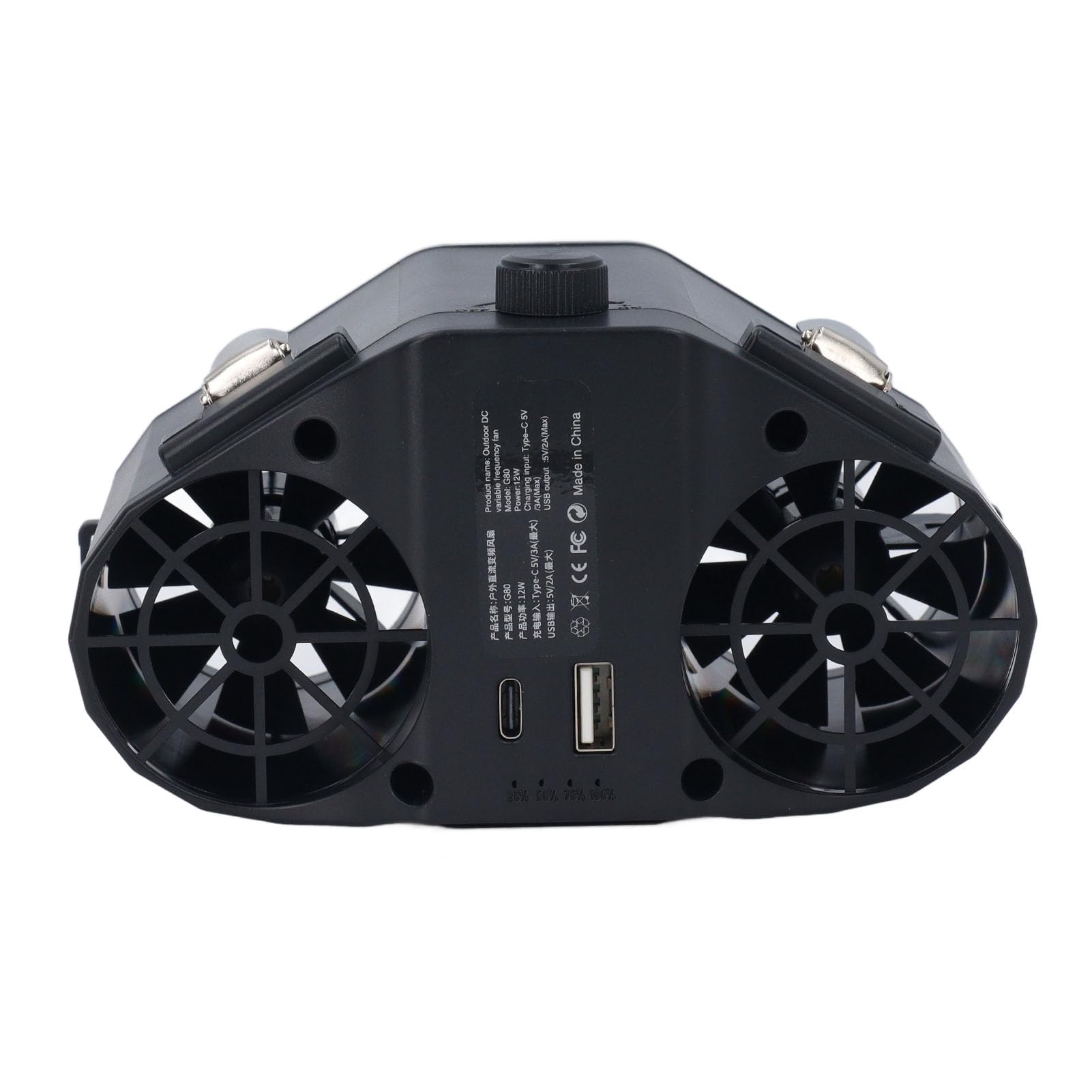 SEAFRONT Ventilatore Portatile da Cintura con Clip Collo Ventilatore da Collo 20000mAh 120H Lunga Durata 3 in 1 con Banca di Alimentazione USB a velocità Continua per Lavori di