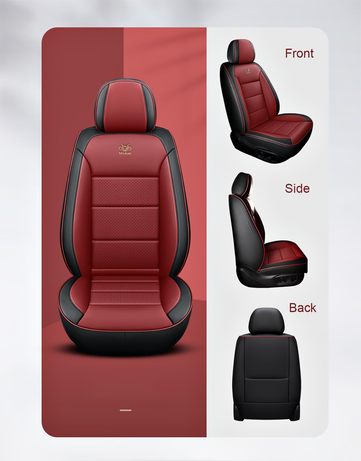 Autositzbezüge Komplett Set Universal in Premium Design | Schonbezüge für Peugeot 208 3008 | Wasserdicht Sitzbezug | Auto Sitzbezüge Airbag Geeignet Schwarz