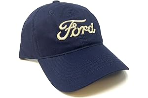 Ford 3D Embroidered Script Logo Navy Curved Bill Casual Comfortable Men's Cap
