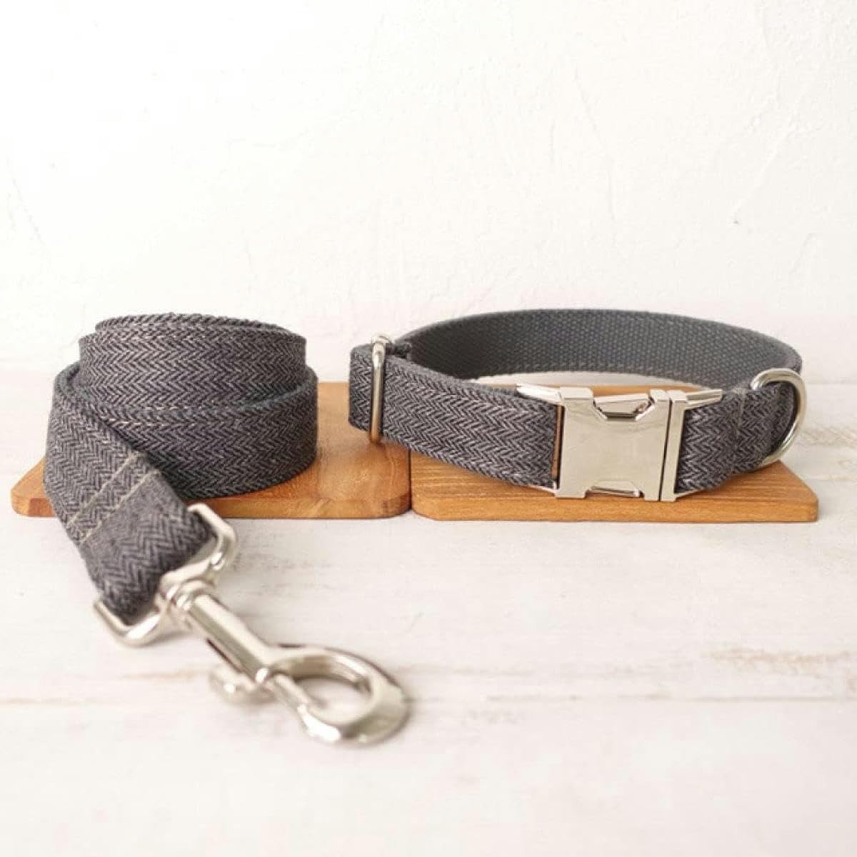 Collier et Laisse réglables pour Chien de Compagnie, Collier avec Plaque signalétique pour Chiot, 5 Tailles - Ensemble Collier et Laisse pour Chien - L