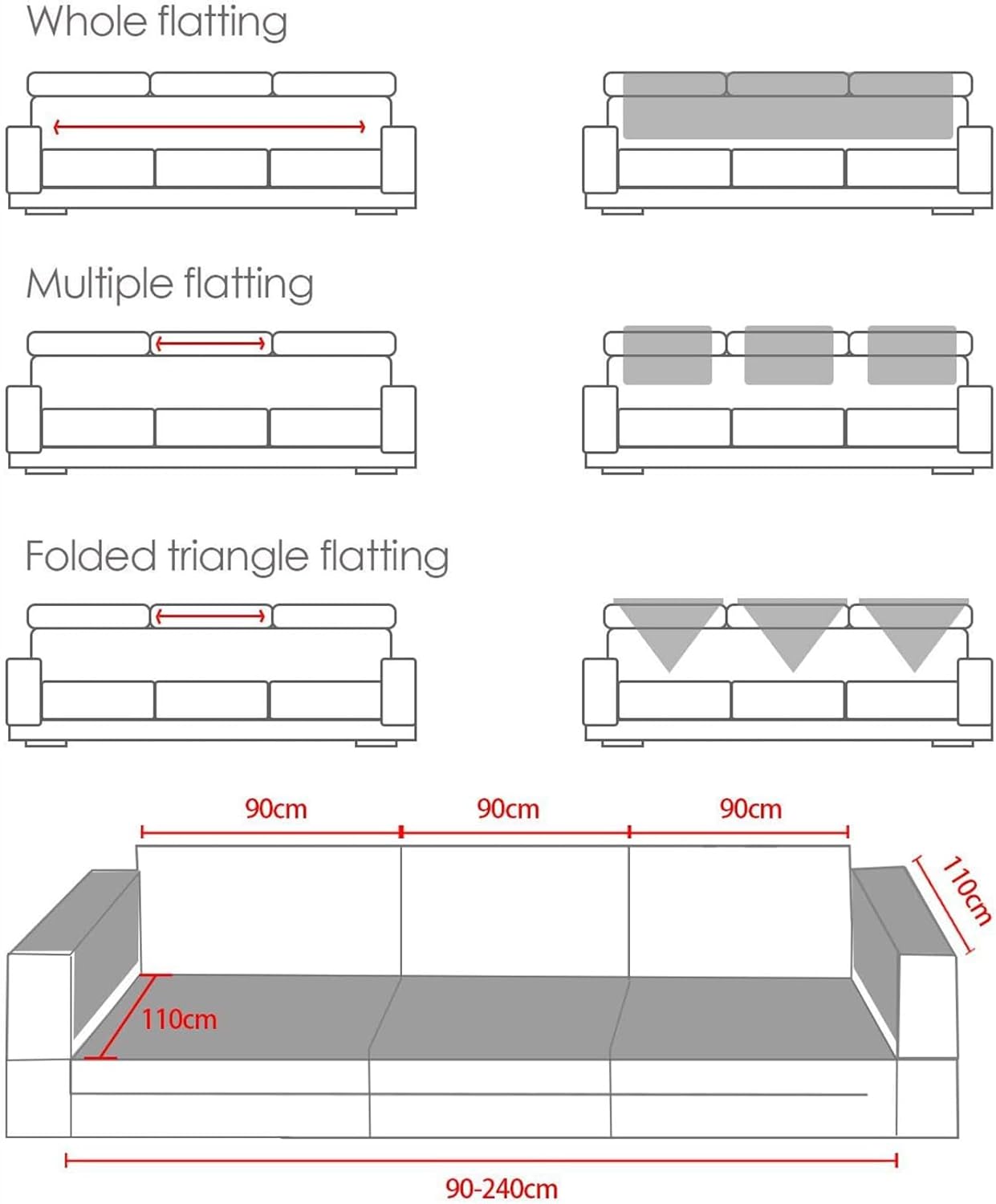 ZTGL Thick Plush Sofa Slipcovers, Universal Non-Slip Couch Covers, Soft Comfortable Furniture Protector, Double Sided Quilted Sofa Cover, Washable Sofa Protector,I,1 pc 110x210cm