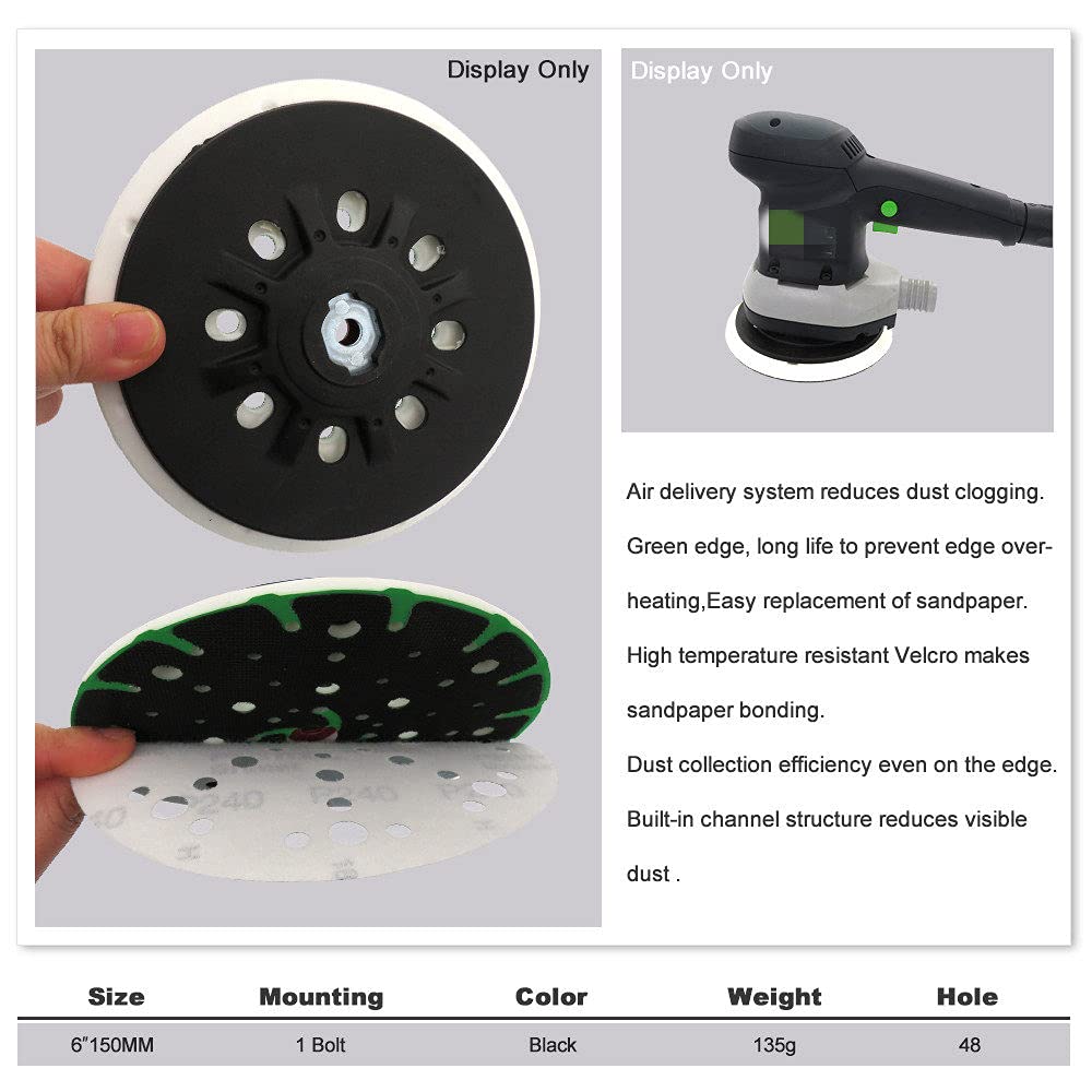 1 Uds 6 pulgadas 150mm multi-agujero libre de polvo almohadilla de lijado lijadora almohadilla de respaldo gancho bucle para lijadora disco de lijado pulido pulido, suave